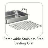 Tramontina 80203/003DS Gourmet Prima 13.5-Inch Rectangular Roasting Pan with Basting Grill, Small, Stainless Steel N2