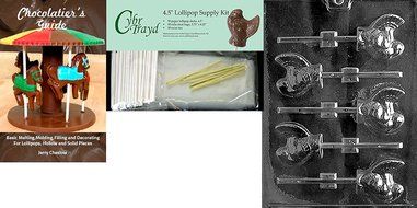 Cybrtrayd 45StK50T-T012 Turkey Lolly Thanksgiving Chocolate Mold with Chocolate Packaging Kit, Small, Includes...