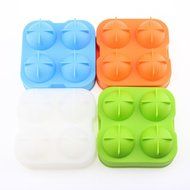 MAXGOODS Popular Silicone Round Ice Balls Freeze Maker Tray Four Large Sphere Molds Cube Mould N4