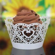 Leoy88 25pcs Hollow Cake Cup for Christmas Party (Black) N4