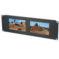 Delvcam Dual 7&quot; 3RU IPS LED Rackmount Monitor, 800x480, VGA/DVI/Composite