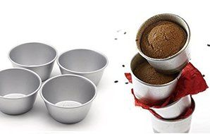 Astra shop Pack of 8 Individual Molds/ Chocolate Molten Pans/ Pudding Cups/ Raspberry Souffle Pot Pie Darioles...