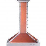 760 CFM Wall Mounted Range Hood Size: 10.5" H x 36" W x 19.7" D, Finish: Copper / Stainless