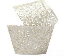 FHD Cupcake Wrappers 100 Filigree Artistic Bake Cake Paper Cups Little Vine Lace Laser Cut Liner Baking Cup Muffin... N8