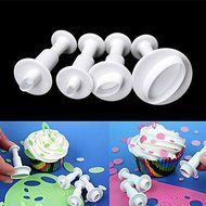 Y&amp;XL&amp;H Plastic Oval Cookie Plunger Cutter Cookie Cutters Embossing Fondant Chocolate Mold,Set of 4 N3
