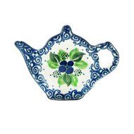 Polish Pottery Teapot Teabag Holder Boleslawiec Poland Traditional Stoneware Pattern 766-1417