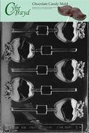 Cybrtrayd F001 Apple Lolly Chocolate Candy Mold with Exclusive Cybrtrayd Copyrighted Chocolate Molding Instructions