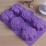 Sher 6 Lattices 3 Different Flower Styling Cake Dessert Soap Mold,Silicone 28&iexcl;&Aacute;17.3&iexcl;&Aacute;3.5 CM(11&iexcl;&Aacute;6.8&iexcl;&Aacute;1.4 INCH)