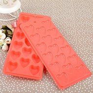 Sher Plastic Rectangle Love Ice Mold Set of 2 Piece,24.5x10.5x2.5cm