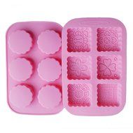 Yunko 6 Cavity Mooncake Silicone Chocolate Muffin Cupcake Soap Mold Pan Round and Square (Sunflowers)