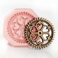 Large Steampunk Gear Silicone Mold Easy To Use Flexible Silicone Food Safe Fondant, Chocolate, Candy, Resin, Polymer...