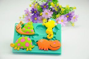 TANGCHU Sugarpaste Moulds Fondant Baking Mold Insects 4.92*3.34*0.39inch Green N2