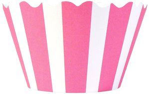 Bella Couture Audrey Stripes Cupcake Wrappers, Red/White N2