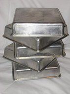 SET OF 5 - Vintage Aluminum 8x8x2 Inch Square Cake Baking Pan