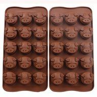 Webake Silicone Chocolate Molds, Candy Molds, 15-Cavity, Lovely Pig-Shape