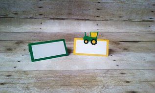 Tractor Place Cards/ Food Tents - john deere N2