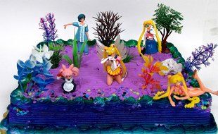 10 Piece SAILOR MOON Themed Birthday Cake Topper Set Featuring Sailor Moon and Friends Characters and Decorative... N5