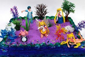 10 Piece SAILOR MOON Themed Birthday Cake Topper Set Featuring Sailor Moon and Friends Characters and Decorative... N7