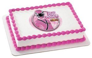 Pink Power Rangers Girl Personalized Edible Image Cake Topper
