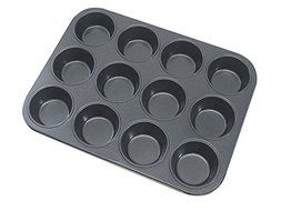 R and M 12 Cup Non-Stick Muffin Pan, Dark Grey, 2367