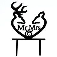 Ecape Creative Mr and Mrs Personalized Wedding Cake Toppers Deer Cake Topper for Special Events N24