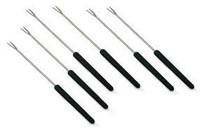 Swissmar Set of 6 Cheese Fondue Forks, Dark Wood Handles