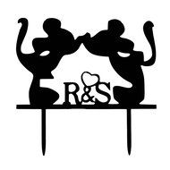 Ecape Creative Mr and Mrs Personalized Wedding Cake Toppers Deer Cake Topper for Special Events N29