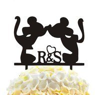 Ecape Creative Mr and Mrs Personalized Wedding Cake Toppers Deer Cake Topper for Special Events N30