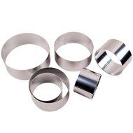 Aprince Set of 6 Stainless Steel Cake Mousse Molld Cake Baking Cake Decor Molds Ring (Round Set)