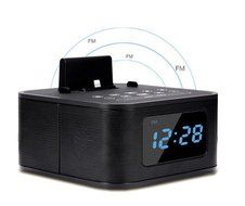 IRISTIME Wireless Bluetooth Speaker Radio Alarm Clock Loundspeaker Dock For Ipod/iphone(s1pro black) N3