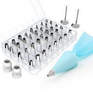 Kootek 42 Pieces Cake Decorating Supplies Kit Tips Stainless Steel Icing Tip Set Tools with 2 Silicone Pastry... N6