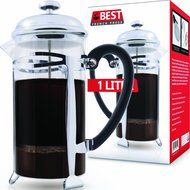 Best French Press Coffee Maker (Ultra Fine Filtration) 1 Liter (34 Ounce) Brews 4 Cups of Coffee, Extra Fine... N4