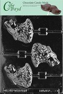 Cybrtrayd A110 Wolf Lolly Chocolate Candy Mold with Exclusive Cybrtrayd Copyrighted Chocolate Molding Instructions