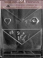 ENVELOPE (P.S. I LOVE YOU) Chocolate Candy mold with &copy; molding Instructions - Set of 2