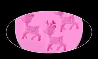 Topnew-Candy Cavity Silicone Chocolate Mold Candy and Gummy Moulds 3 Deers H1782 N6