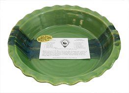 Clay In Motion Handmade Ceramic Deep Dish 9" Pie Plate - Misty Green