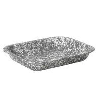 Enamelware Small Roasting Pan - Red Marble N3