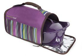 Rachael Ray Casseroval Thermal Carrier, Stripe Purple