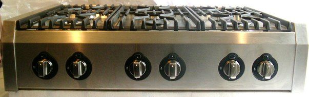 NEW 36" HTRT366LP SLIDE IN COOKTOP LIQUID PROPANE 6 BURNER STAINLESS STEEL w/ Accessory Griddle-HYPOTHEORY