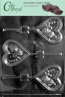 Cybrtrayd V088 Heart with Roses Lolly Valentine Chocolate Candy Mold, 8-Inch by 10-Inch