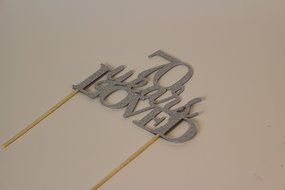 All About Details Silver 70-Years-Loved Cake Topper N2