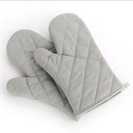 Y&amp;XL&amp;H Cotton Kitchen Cooking Microwave Oven Gloves Mitts Pot Pad Heat Proof Protected , gray