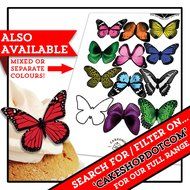 Cakeshop 12 x PRE-CUT Mixed Color Edible Butterfly Cake Toppers N5