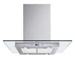 30"-inch Island-mounted Stainless Steel Glass Range Hood