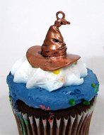WIZARDING WORLD 9 Piece Birthday CUPCAKE Topper Set, Featuring 3 Random Wands and Wizard Themed Cupcake Toppers... N2
