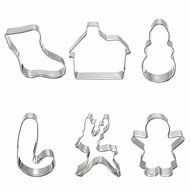 Anyana 6Pcs/Set Baking Mold Set Chrismas Cake DIY Cutter Biscuit Cookies New Year Party Dessert Pastry Stainless...