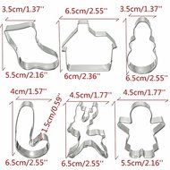 Anyana 6Pcs/Set Baking Mold Set Chrismas Cake DIY Cutter Biscuit Cookies New Year Party Dessert Pastry Stainless... N2