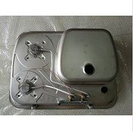 RV, Caravan, Camper, Boating 2 Burner LPG Gas Stove and Sink Combo With Glass Lid GR-588