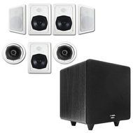 Acoustic Audio HT-57 In-Wall/Ceiling 7.1 Home Theater Speakers and 10" Powered Sub HT-57-CS10B