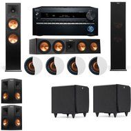 Dolby Atmos 5.2.4 Klipsch RP-280F Tower Speakers SDS12 with Onkyo TX-NR1030